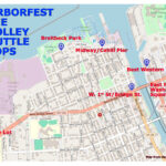 The map shows locations of trolley stops and the Romney Field House parking lot, where the new shuttle can be accessed.